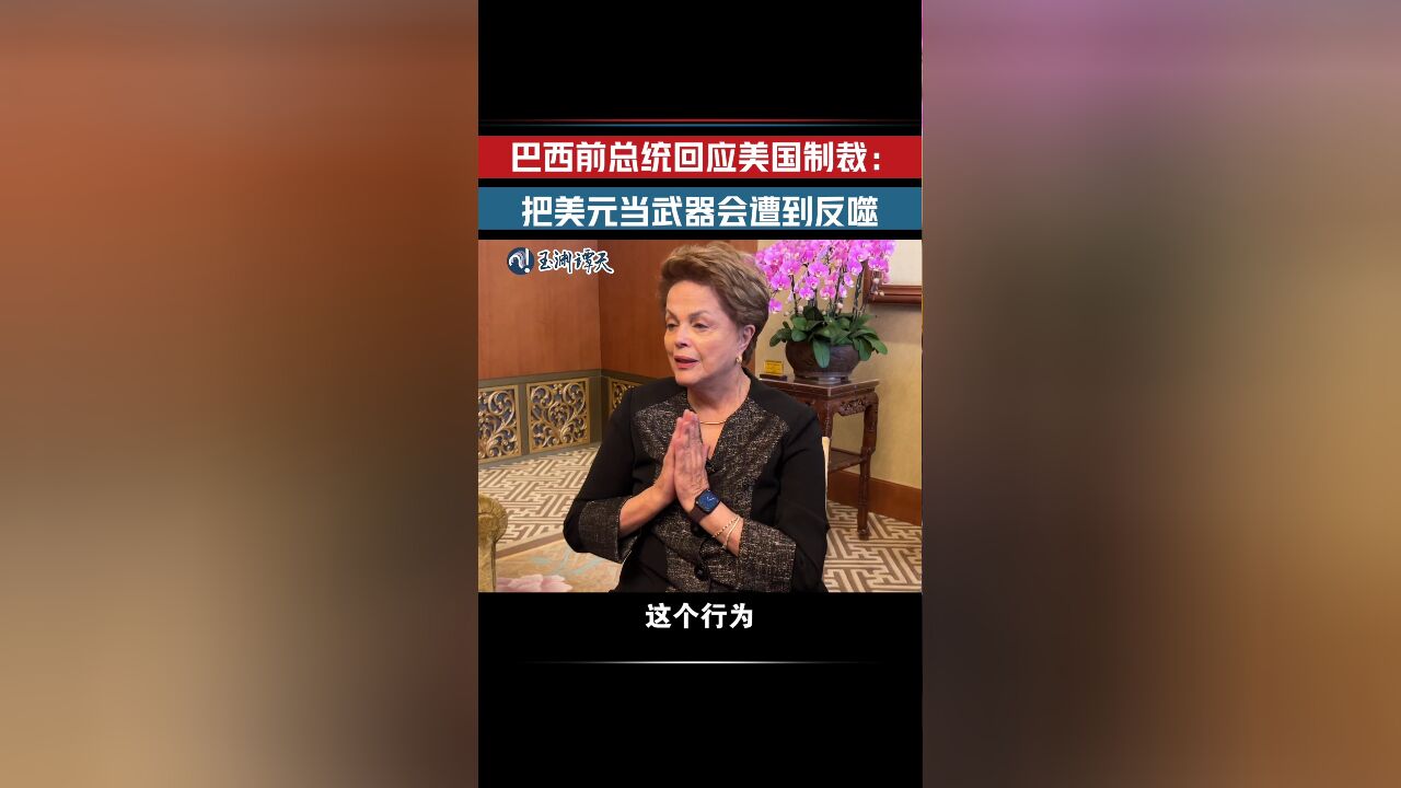 巴西前总统回应美国制裁:把美元当武器会遭到反噬