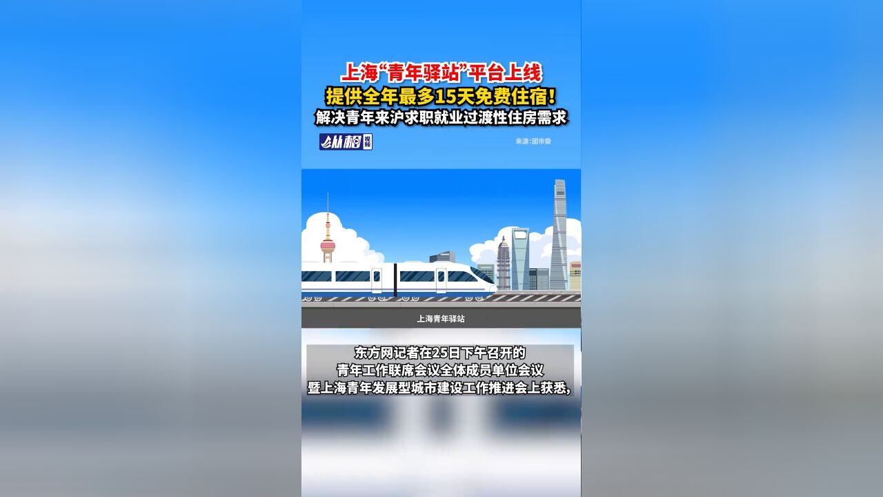 上海“青年驿站”平台上线,提供全年最多15天免费住宿!