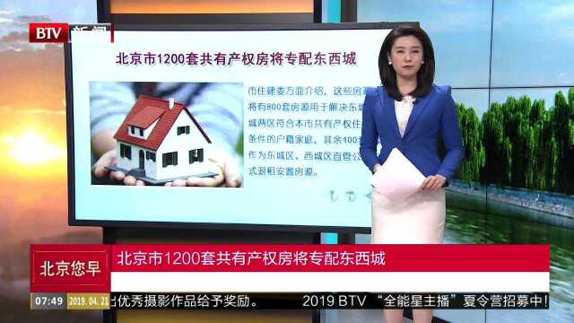 北京市1200套共有产权房将专配东西城