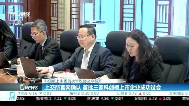 科创板上市委首次审议会议今召开 上交所官网确认 首批三家科创板上市企业成功过会