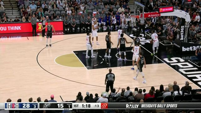 NBA常规赛：快船vs马刺第1节 中文解说回放
