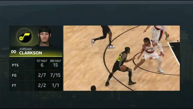 NBA常规赛：开拓者vs爵士第4节英文原声回放