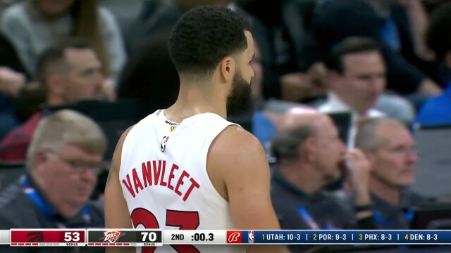 NBA常规赛：猛龙vs雷霆第2节中文解说回放