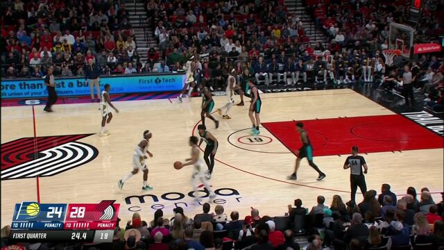 步行者vs开拓者英文原声全场回放