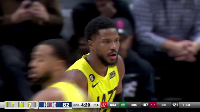 NBA常规赛：爵士vs快船第3节中文解说回放