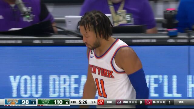 NBA常规赛：尼克斯vs雄鹿第4节中文解说集锦