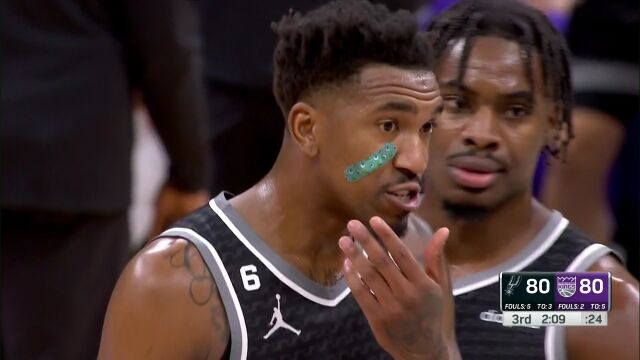  NBA常规赛：马刺vs国王第3节原声解说回放