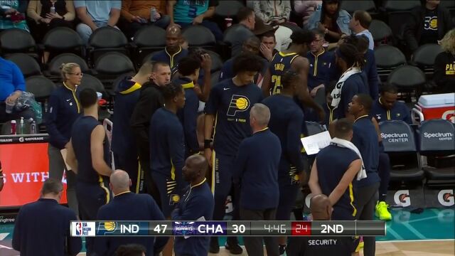 NBA季前赛：步行者vs黄蜂第2节原声解说回放