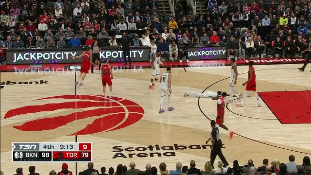 NBA常规赛：篮网vs猛龙第4节英文原声回放