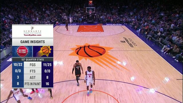 NBA常规赛：活塞vs太阳第2节英文原声回放