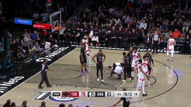 NBA常规赛：猛龙vs篮网第4节英文原声回放