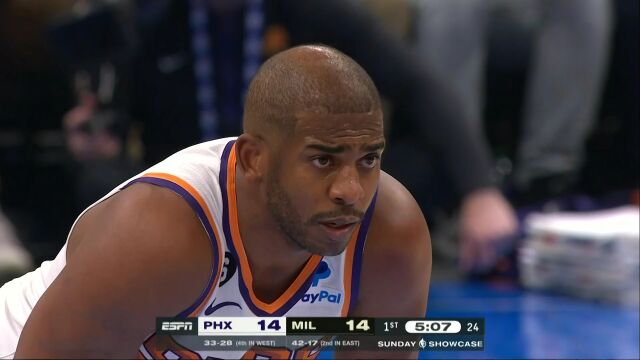 NBA常规赛：太阳vs雄鹿 英文解说全场回放