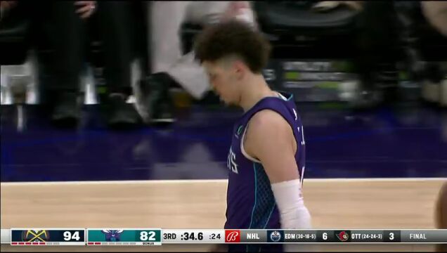 NBA常规赛：掘金vs黄蜂第3节英文原声回放