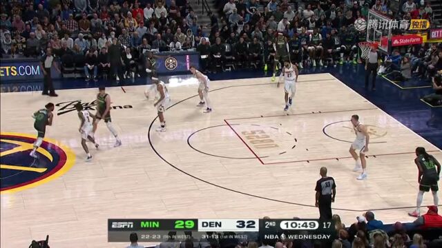 NBA常规赛：森林狼vs掘金第2节中文解说回放