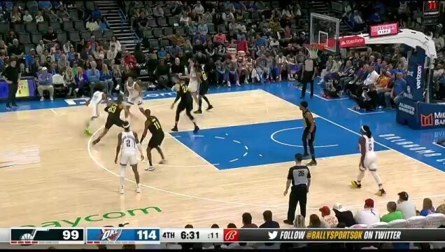 NBA常规赛：爵士vs雷霆第4节中文解说回放