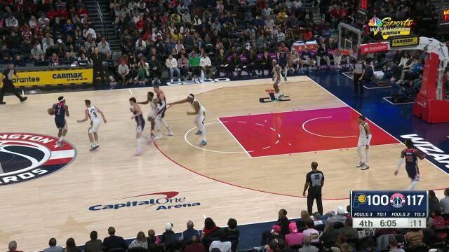 NBA常规赛：步行者vs奇才中文解说全场回放