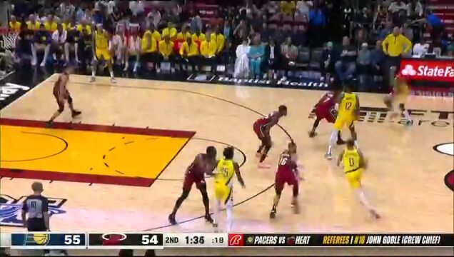 NBA常规赛：步行者vs热火第2节 英文解说回放