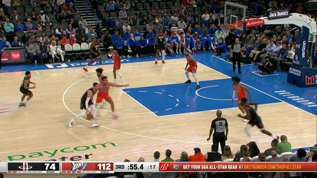 NBA常规赛：火箭vs雷霆第3节英文原声回放