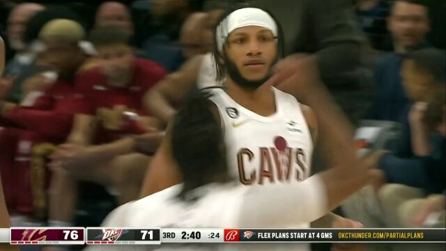 NBA常规赛：骑士vs雷霆第3节英文原声回放