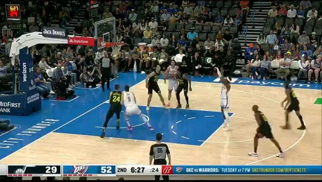 NBA常规赛：爵士vs雷霆英文原声全场回放