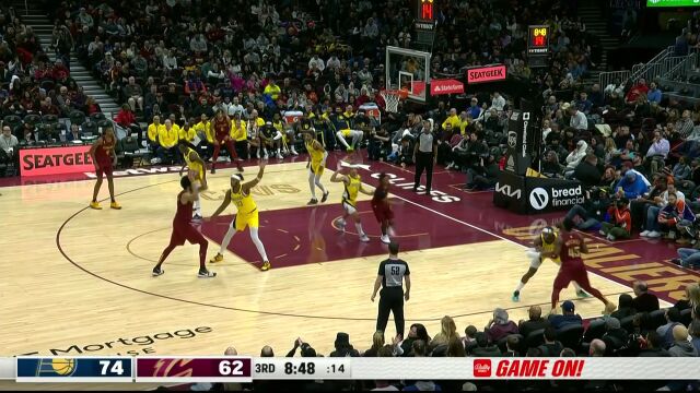 NBA常规赛：步行者vs骑士第3节中文解说回放