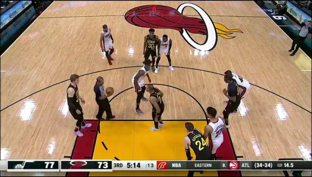 NBA常规赛：爵士vs热火第3节英文原声回放