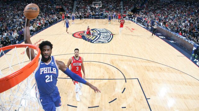 76人116-127鹈鹕 恩比德空砍37分不敌麦科勒姆11记三分