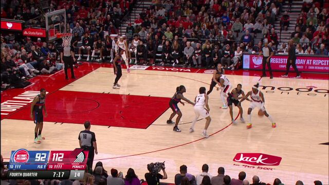 活塞vs开拓者精华回放 格兰特36分开拓者大胜活塞