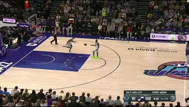 NBA常规赛：黄蜂vs爵士第4节中文解说回放