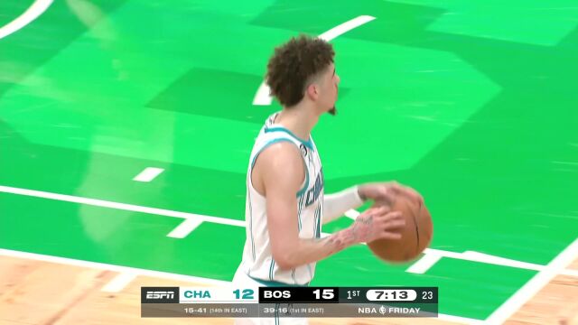 NBA常规赛：黄蜂vs凯尔特人第1节英文原声回放
