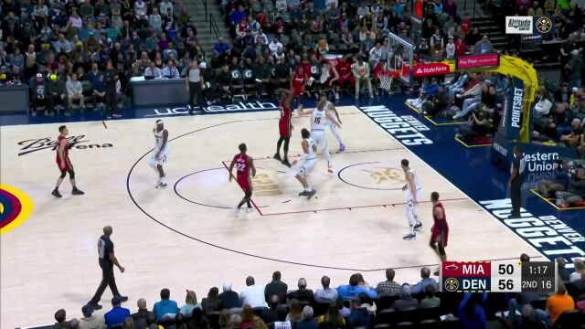 约基奇彩虹连线戈登 阿德巴约中距离小抛投完成回应