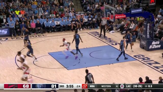 猛龙vs灰熊精华回放 西亚卡姆导演逆转巴恩斯关键4分