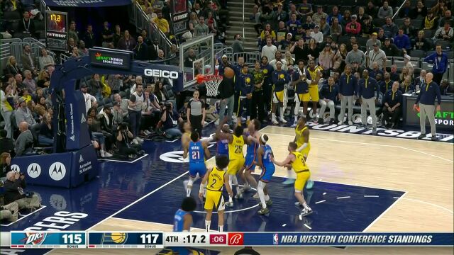 雷霆vs步行者第4节英文原声回放