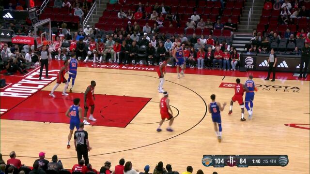 尼克斯vs火箭第4节英文原声回放