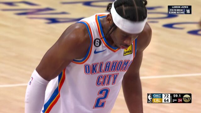 NBA常规赛：雷霆vs湖人第2节中文解说回放