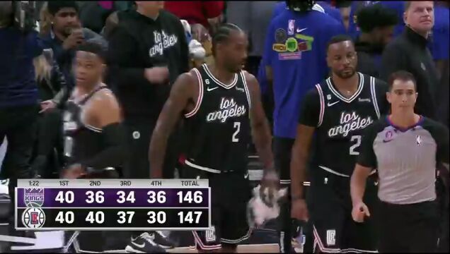 NBA常规赛：国王vs快船第4节英文原声回放