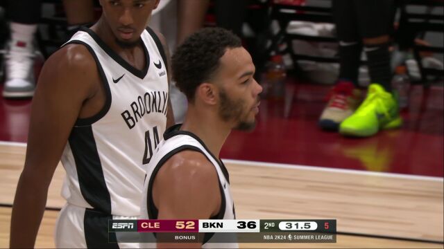 NBA夏季联赛：骑士vs篮网第2节英文原声回放