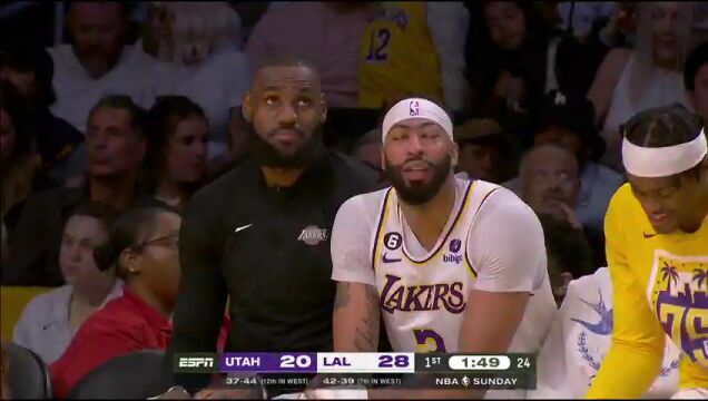 NBA常规赛：爵士vs湖人第1节中文解说回放