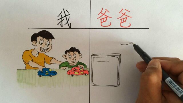 小时候的我,变老后的爸爸,感人的一幅画……