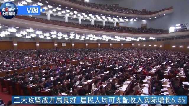 三大攻坚战开局良好 居民人均可支配收入实际增长6.5%