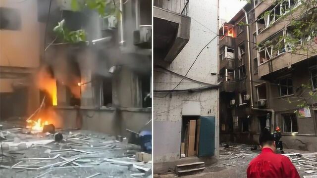 沈阳和平区一居民楼突发爆燃后起火 整栋楼玻璃瞬间被震碎