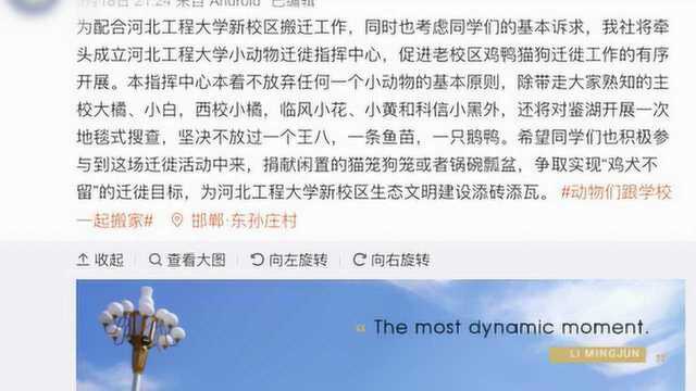 自媒体曝动物们跟学校一起搬家,老师:暂无此计划