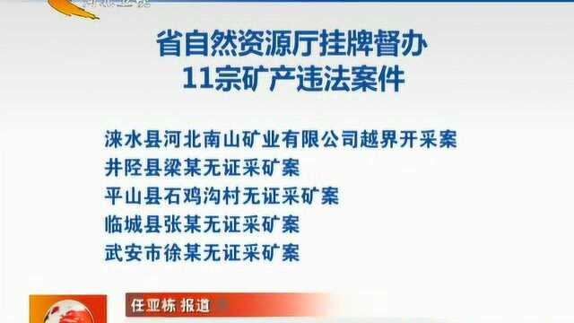 河北省自然资源厅挂牌督办11宗矿产违法案件