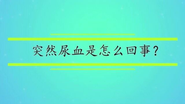 突然尿血是怎么回事?