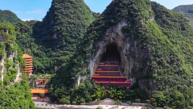 航拍贵州黔西南州兴义市万峰林万佛寺