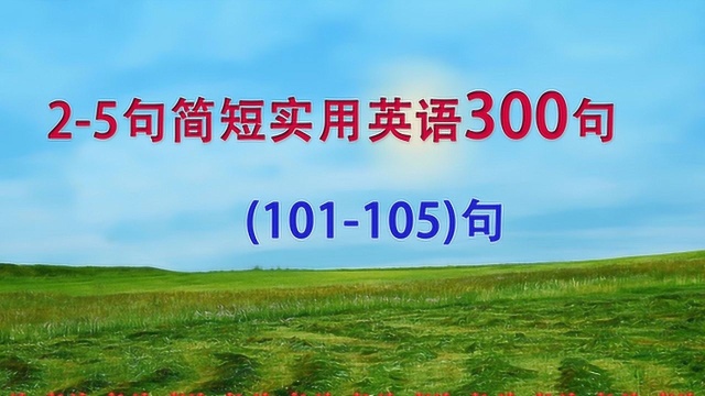 简单常用日常口语300句101105,初学者基础英语!