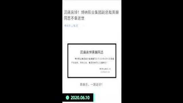 博纳影业副总裁黄巍坠亡:暂未确定排除刑事嫌疑