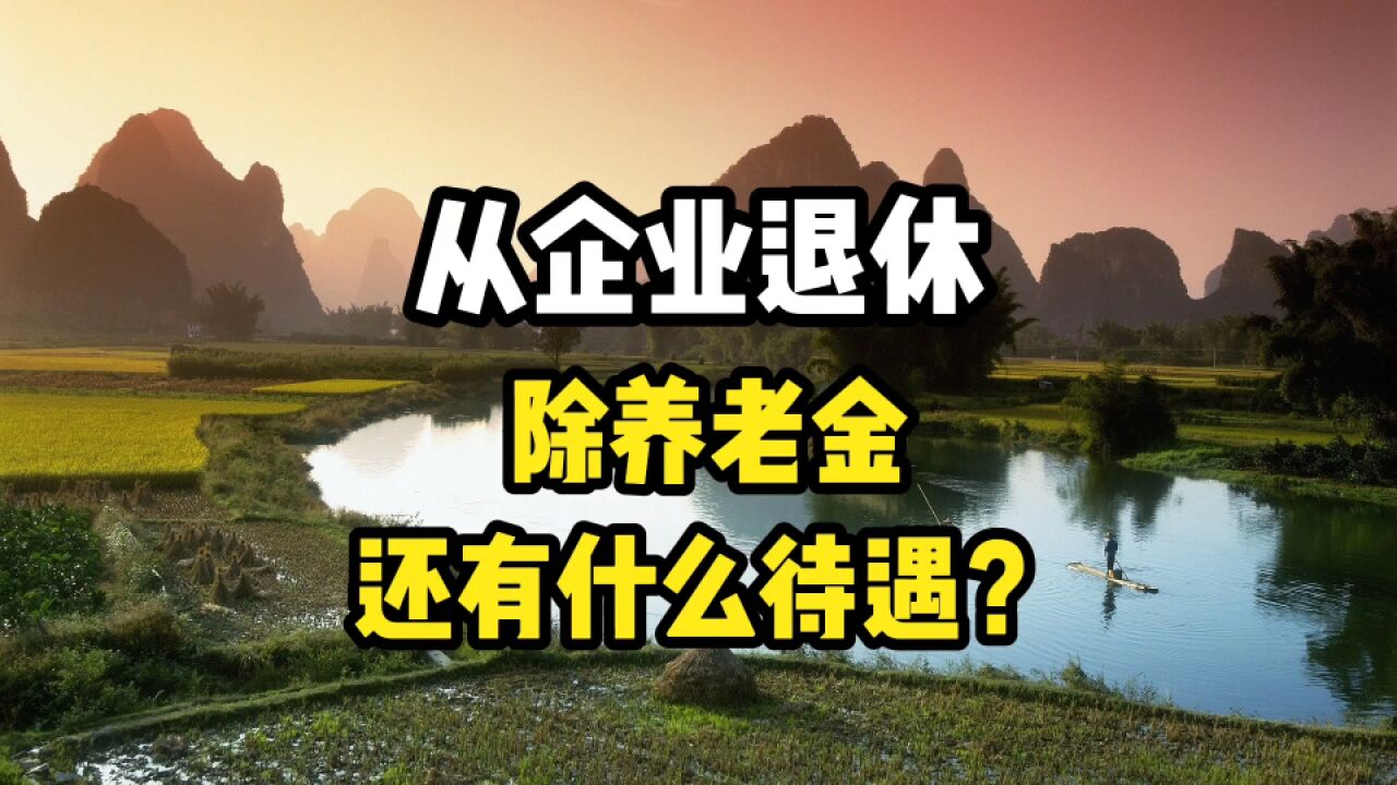 在企业单位退休,除了养老金,还会有什么待遇呢?