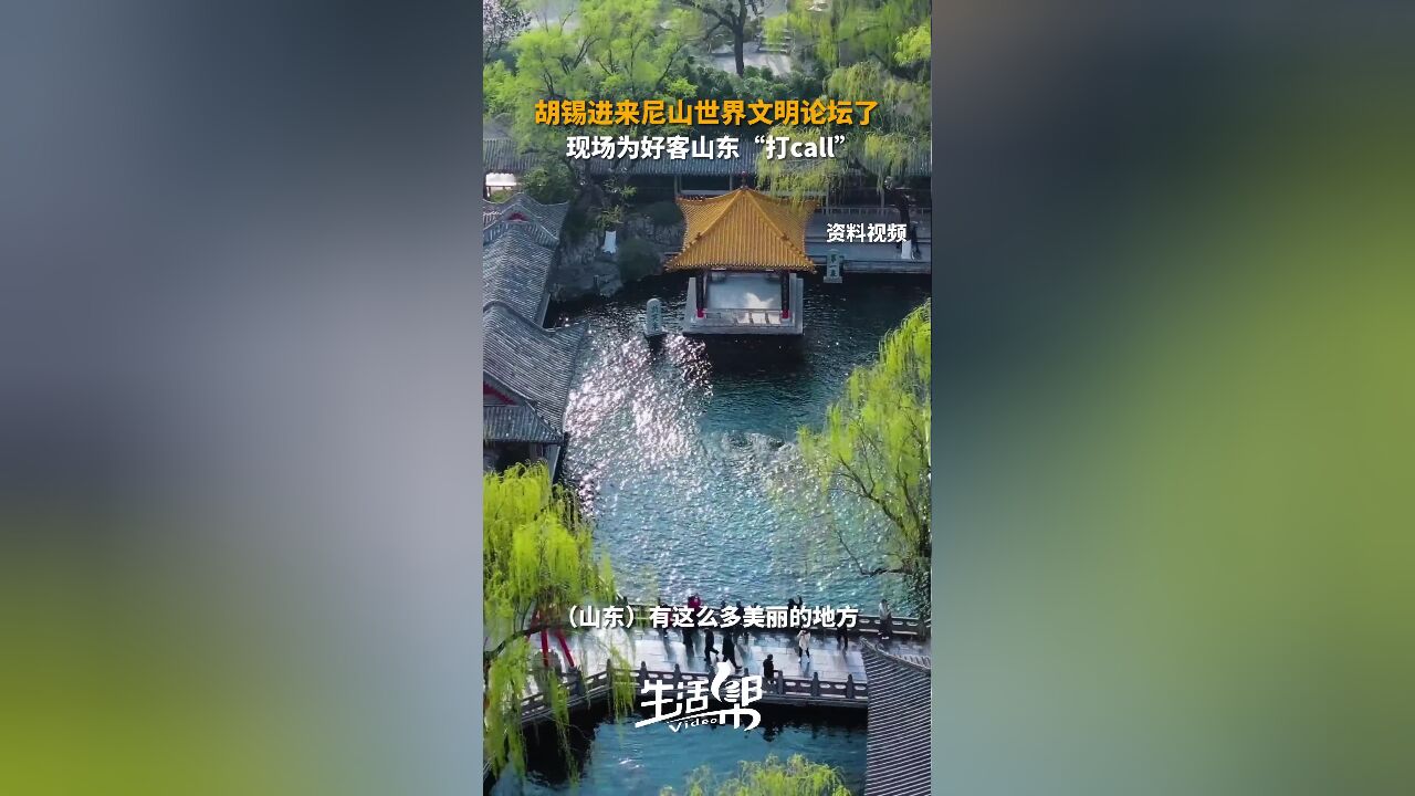 胡锡进来尼山世界文明论坛了 现场为好客山东“打call”