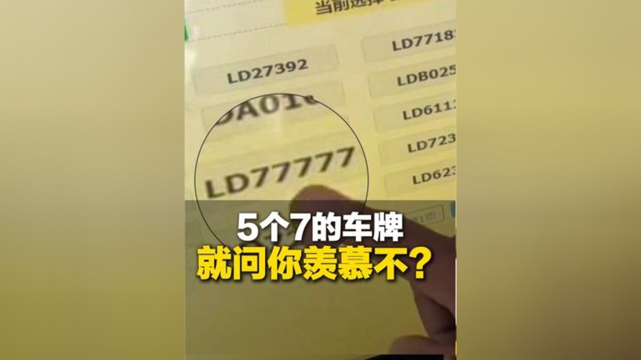 男子选车牌选中5个7,网友:鲁L是哪里谁来唱一段